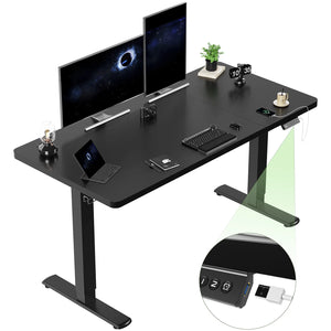 Elektrisch Höhenverstellbarer Schreibtisch 140 × 60 cm mit USB-Anschluss und Memory-Funktion