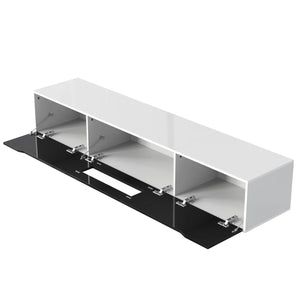 TV-Schrank Hochglanz Weiß & Holzoptik mit LED-Beleuchtung – 180 cm