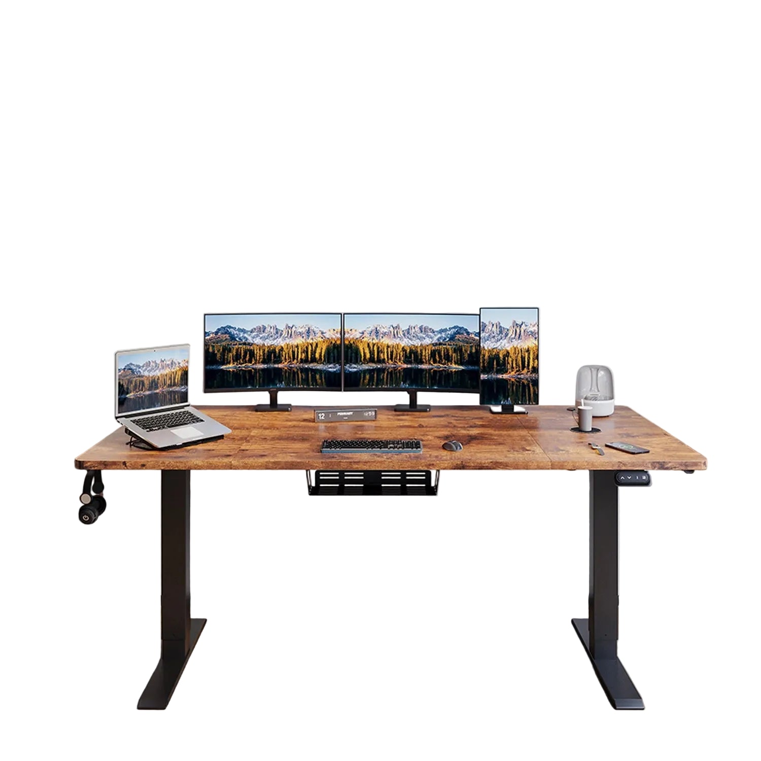 Elektrisch Höhenverstellbarer Schreibtisch 180 × 80 cm mit Memory-Funktion – Beige