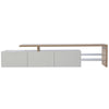 TV-Schrank mit Stauraum, 3 Türen, Glasablage und LED-Beleuchtung – 200 cm