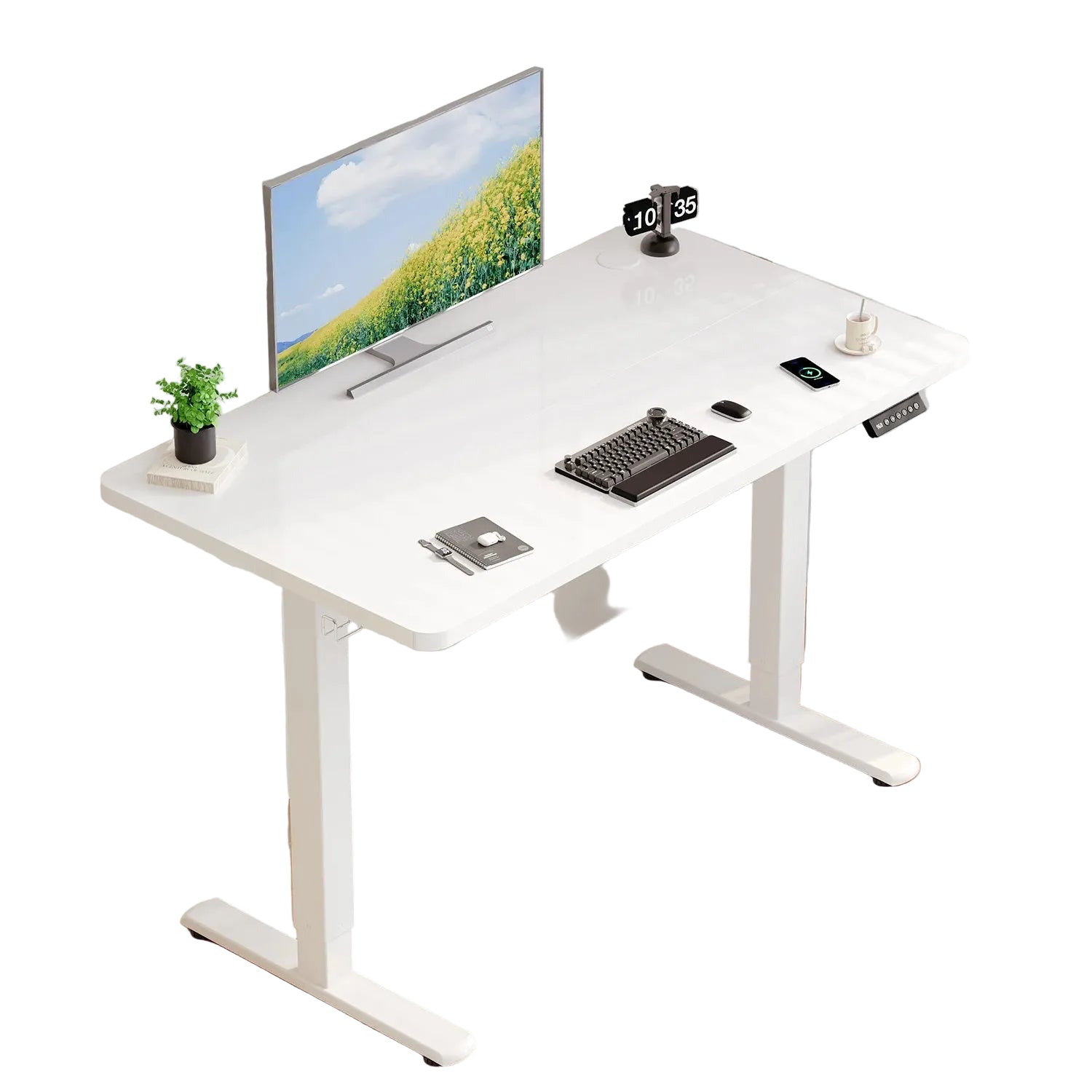Elektrisch Höhenverstellbarer Schreibtisch 140 × 60 cm mit USB-Anschluss und Memory-Funktion