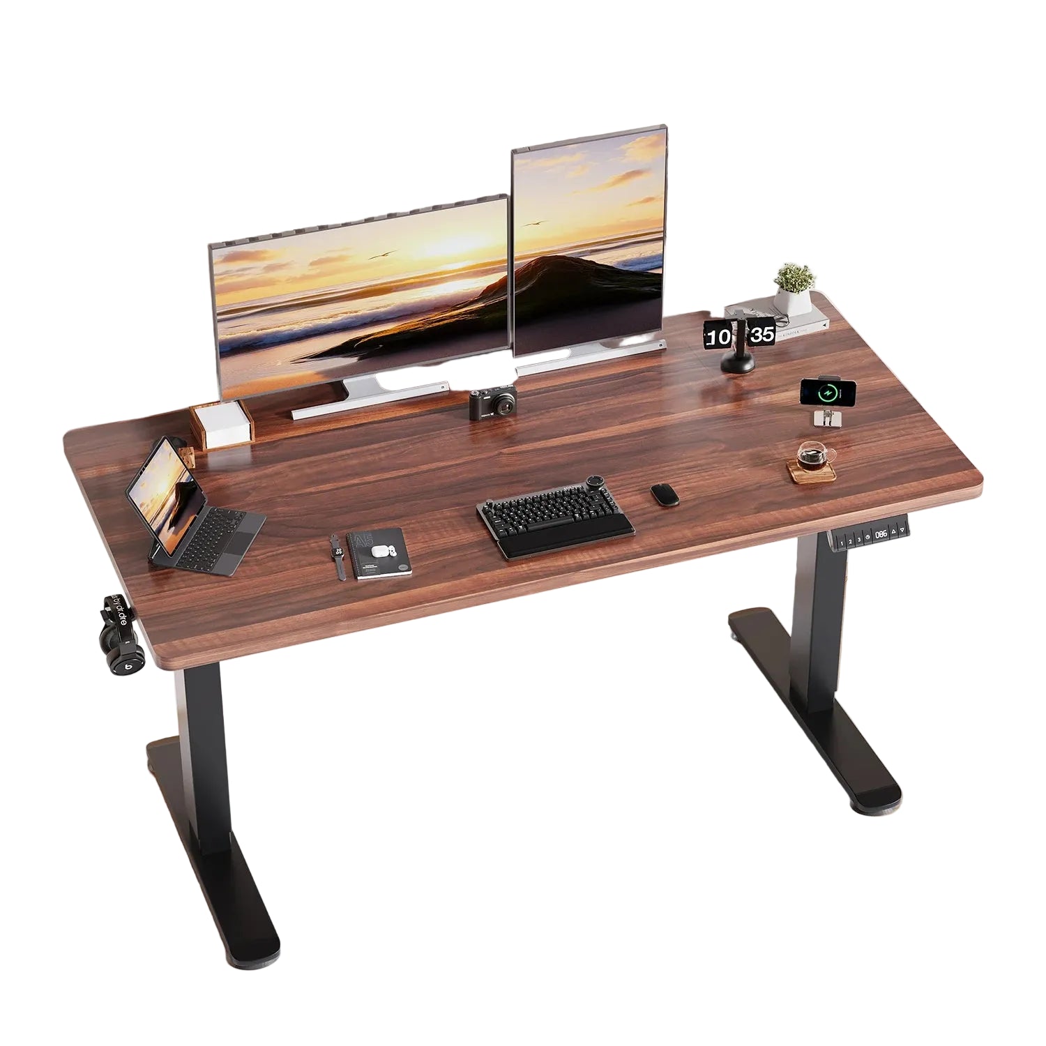 Elektrisch Höhenverstellbarer Schreibtisch 140 × 70 cm mit Memory-Funktion und USB-Anschluss